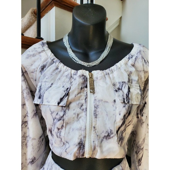 Love Love Love Women's White Polyester Long Sleeve Top & Pant 2 Pc's Medium - Picture 2 of 15